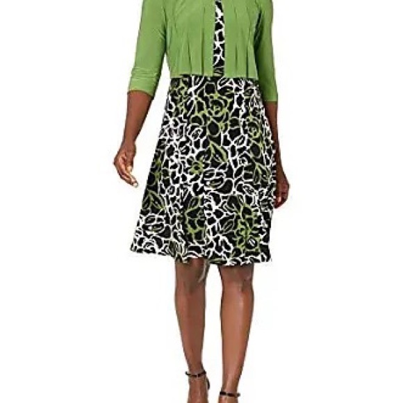 Danny & Nicole Dresses & Skirts - HP! Green, Black & Beige 1X Dress